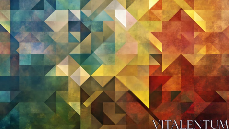 Geometric abstract gradient with cool to warm tones.