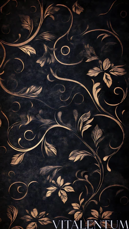 Copper vines curl across midnight velvet and quietly glow