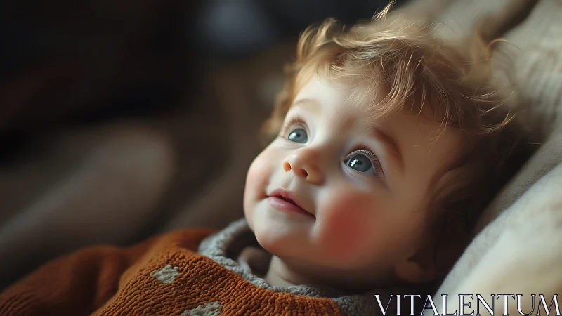 Luminous Toddler Portrait with Warm Ambient Light and Soft Bokeh