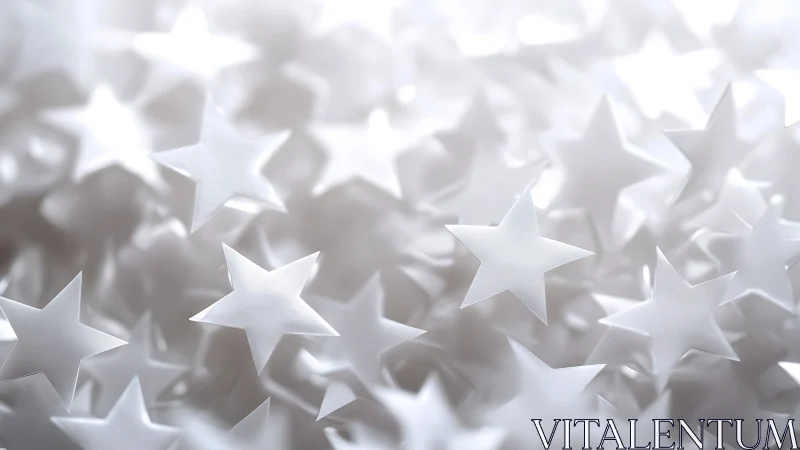 Soft storm of paper stars drifting in frosted daylight.