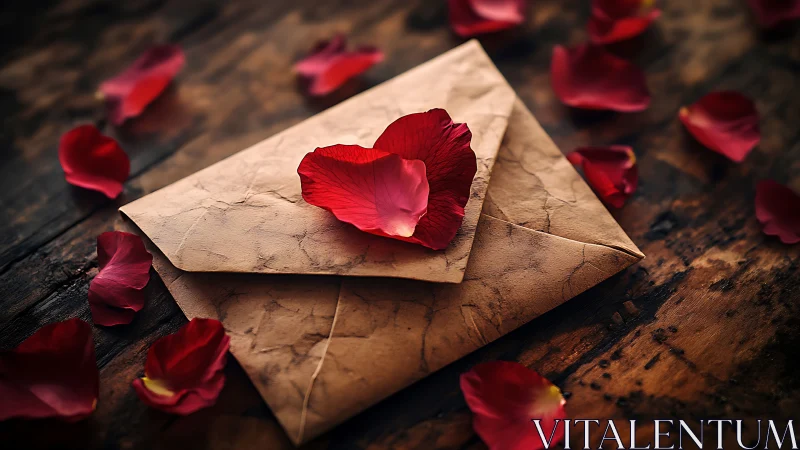 Crimson Whispers: Love Letter Sealed with Petals.