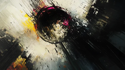 Explosive cosmic sphere bursts through bold abstract light