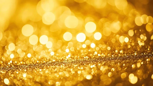 Sparkling golden bokeh abstract background with shimmering light.