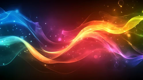 Aurora ribbons of neon light swirl through a cosmic dusk.