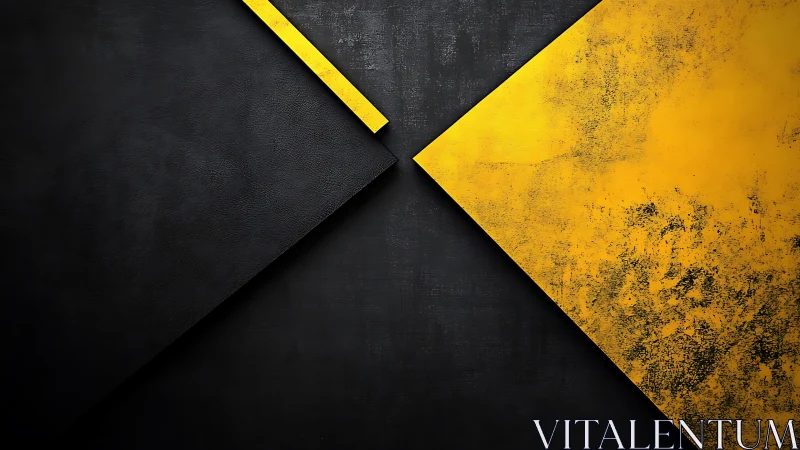 Textured black-yellow geometric planes in sharp diagonal alignment.