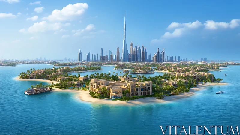 Luxury Waterfront Estate Amid Dubai's Iconic Skyline.