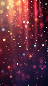 Falling Ember Lights In A Velvet Galaxy Of Colorful Dots.