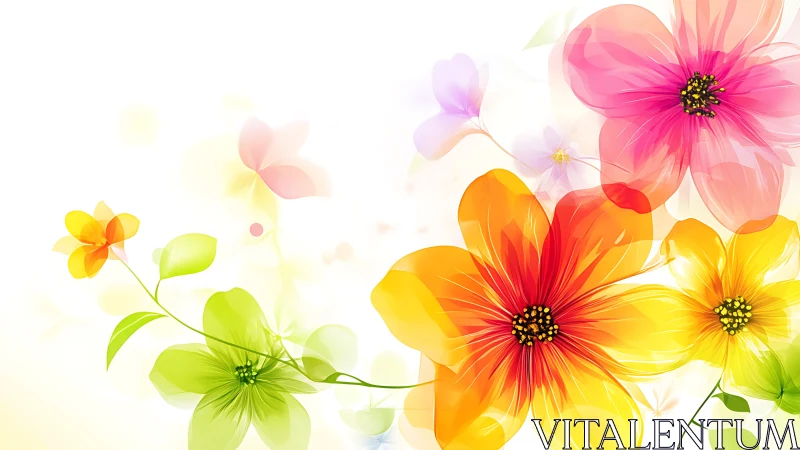 Floral arrangement depicting multi-colored cosmos and dahlias with gradient petals