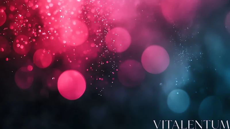 Neon bokeh lights drift in a dreamy magenta and teal haze