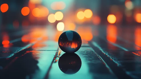 Lonely neon droplet cradles a city&rsquo;s blurred midnight hum