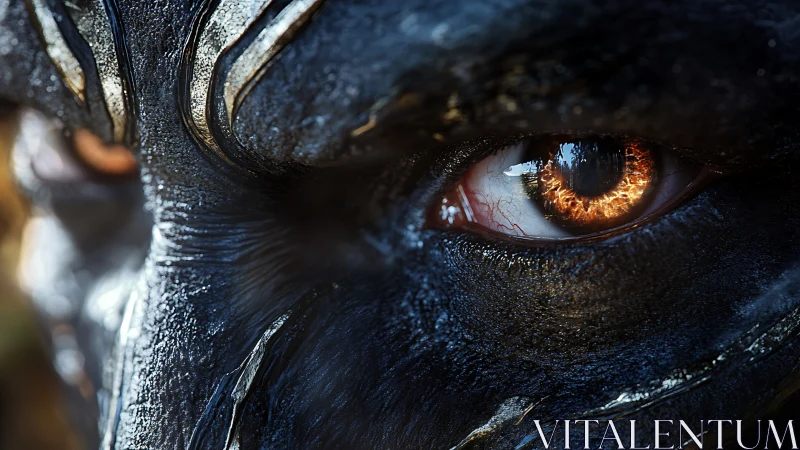 Fiery creature&rsquo;s gaze glowing with fierce, untamed power.