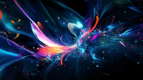 Spectral fluid dynamics of luminous cybernetic energy ribbons.