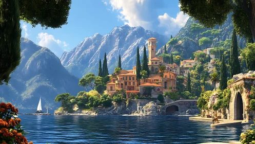 Mediterranean Villa Nestled in Alpine Mountain Valley