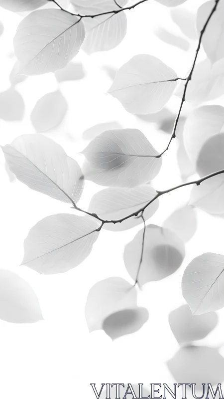 High key macro foliage with translucent venation mapping.