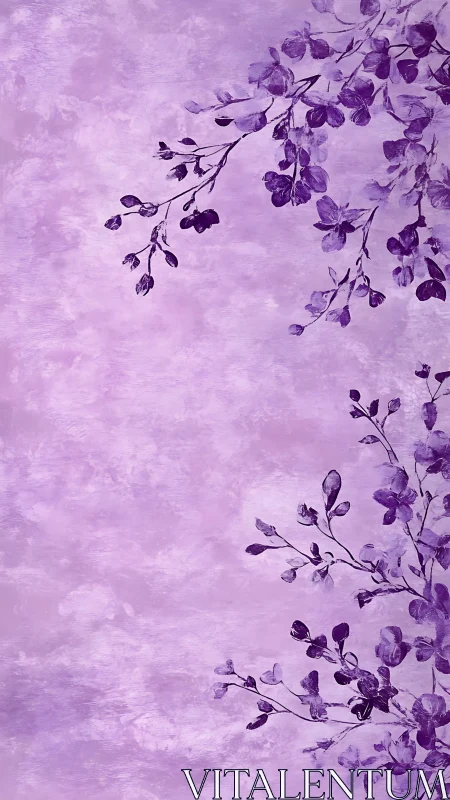 Lavender sky listens while painted blossoms whisper upward