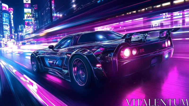 Neon turbo racer tearing through electric city streets.