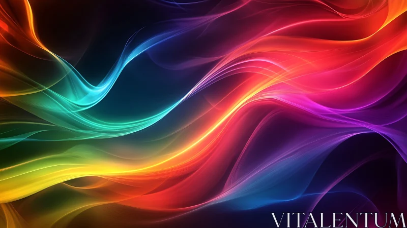 Neon river ribbons drifting through a cosmic midnight hush.