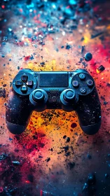Gaming Controller with Particle Explosion Effect