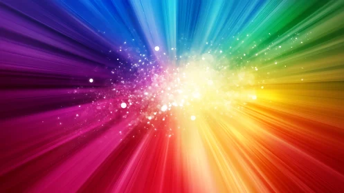 Radiant multicolor light burst with glowing central core.