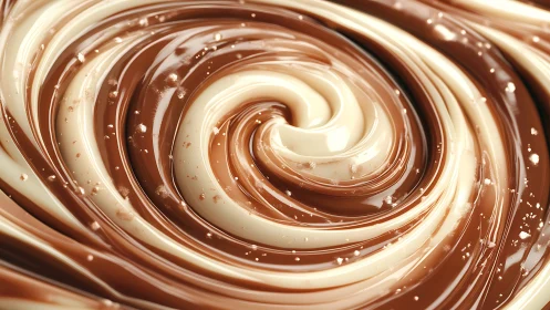 Swirling Chocolate and Cream Dance Together.
