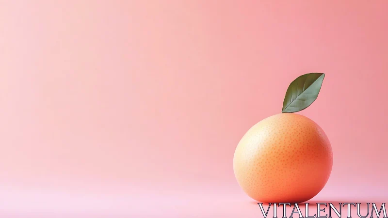 Minimal grapefruit still life on soft pink backdrop.