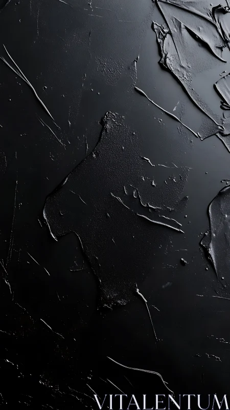 Textured black surface with scraped matte and glossy relief patterns