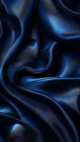 Specular micro-texture study of folded cobalt satin fabric.