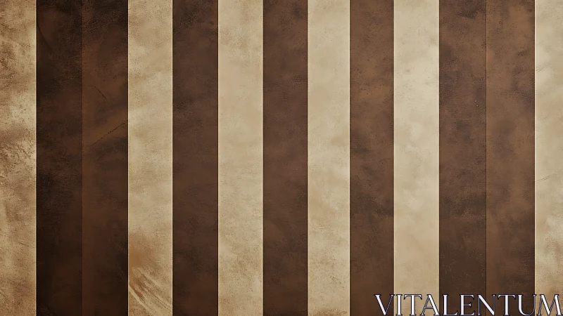 Vertical brown and beige stripes form worn textured surface