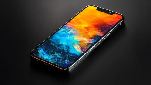 Liquid Fire Phone Glows Against Midnight Canvas