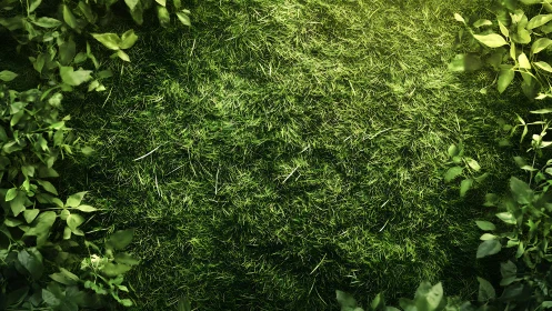 Verdant Lawn Composition with Botanical Border Elements.