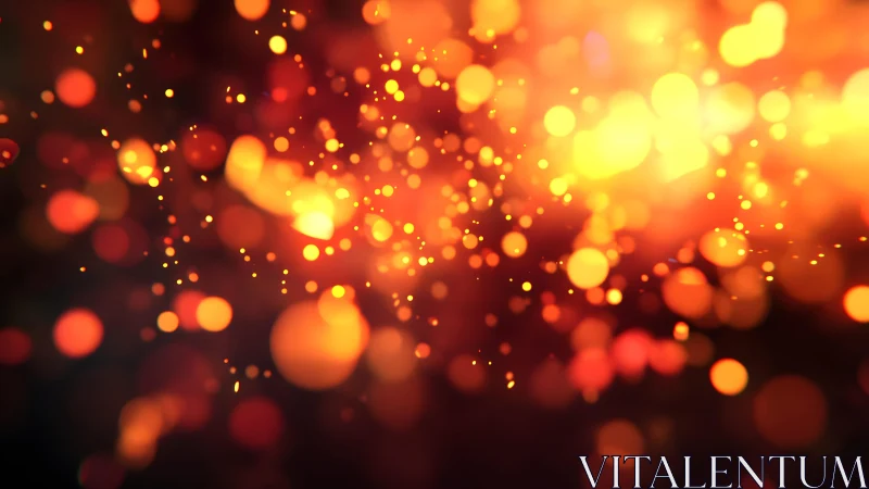 Glowing Orange and Yellow Bokeh Lights Abstract Background.