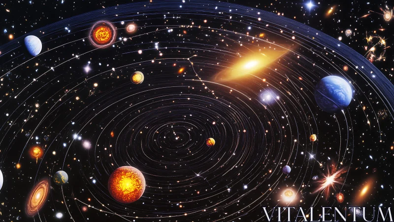 Heliocentric orbital swarms within a densely populated stellar field.