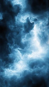 Mystic blue nebula clouds swirling in a gentle cosmic dance.