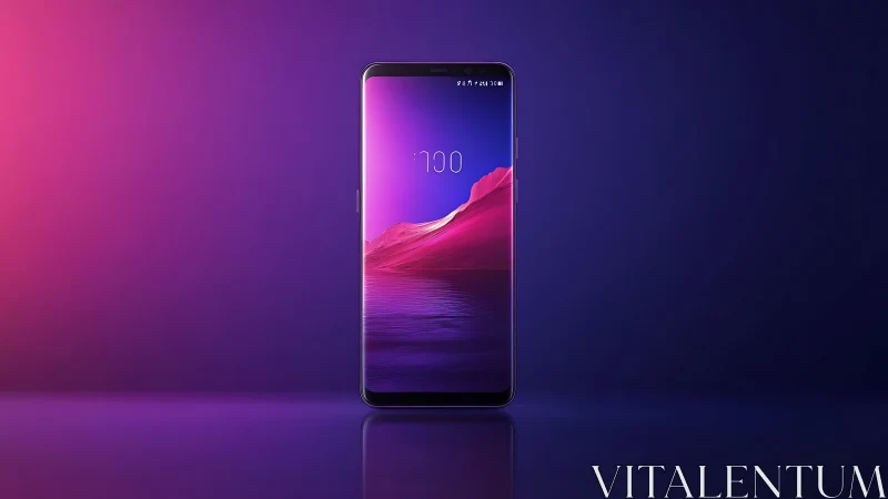 Modern Smartphone Glowing with Vibrant Neon Colors