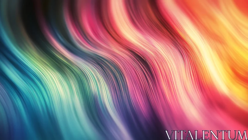 Colorful flowing waves create a soothing abstract rainbow scene