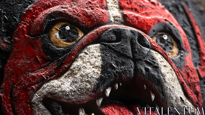 Fierce Bulldog Mural Close-Up in Bold Urban Graffiti Style.