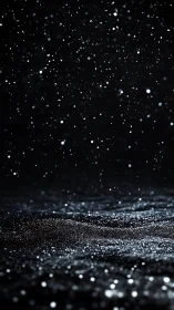 Glittering particulate field under cinematic low key lighting.