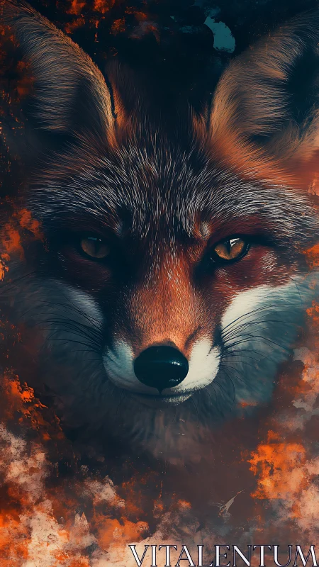 Fox of Embers gazes through swirling twilight smoke.