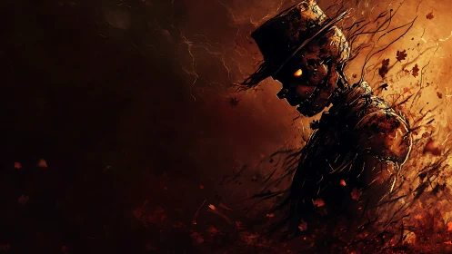 Autumn Ember Automaton Tips Its Hat in Harvest Shadows.