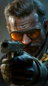 Seasoned agent takes careful aim behind amber glasses