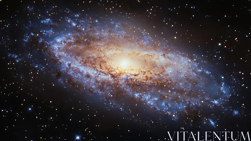Spiral galaxy core in high contrast photorealistic composition.