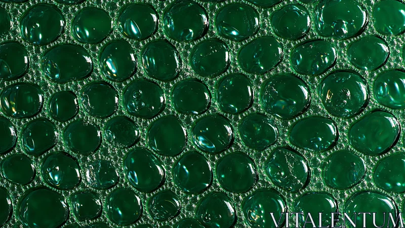 Green translucent bubble texture under close magnification.
