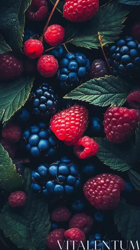 Macro composition isolates fresh mixed berries with directional light