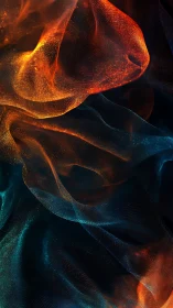 Luminescent Mesh Fabric Cascade with Chromatic Gradient Synthesis.