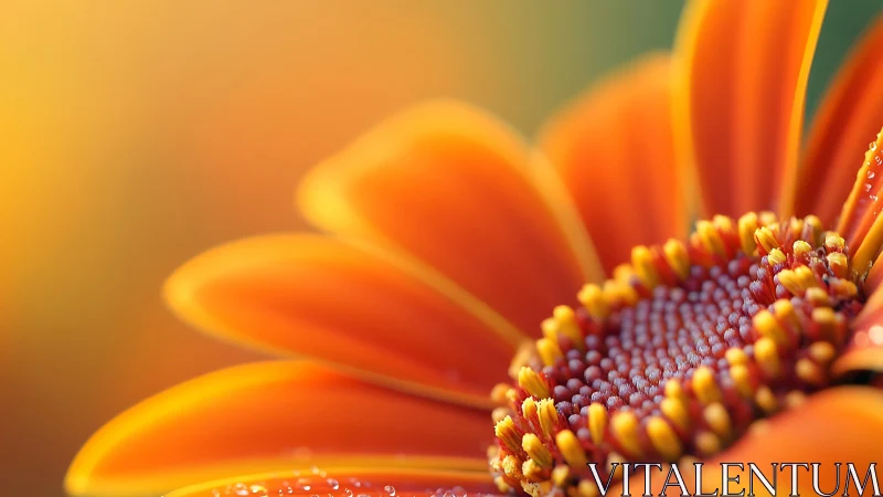 Gerbera Daisy Close-up with Water Droplets