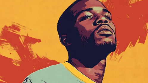 Bold vector portrait in high-contrast pop art color blocking.