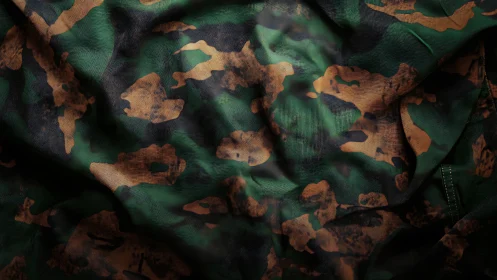 Camouflage Fabric Texture in Brown and Green