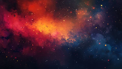 Radiant nebula clouds ignite a vivid cosmic skyline.