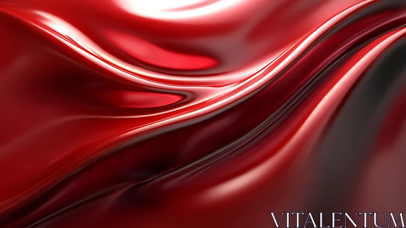 Crimson metallic waves flowing in abstract liquid motion.