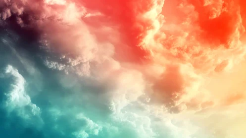 Chromatically graded cumulonimbus cloudscape, optically diffused.